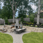 outdoor fire pit with outdoor fire place massachusetts