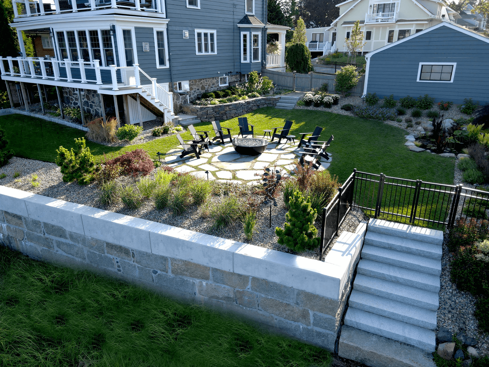 Beautiful patio in Nahant, MA by Leahy Landscaping serving the north shore.