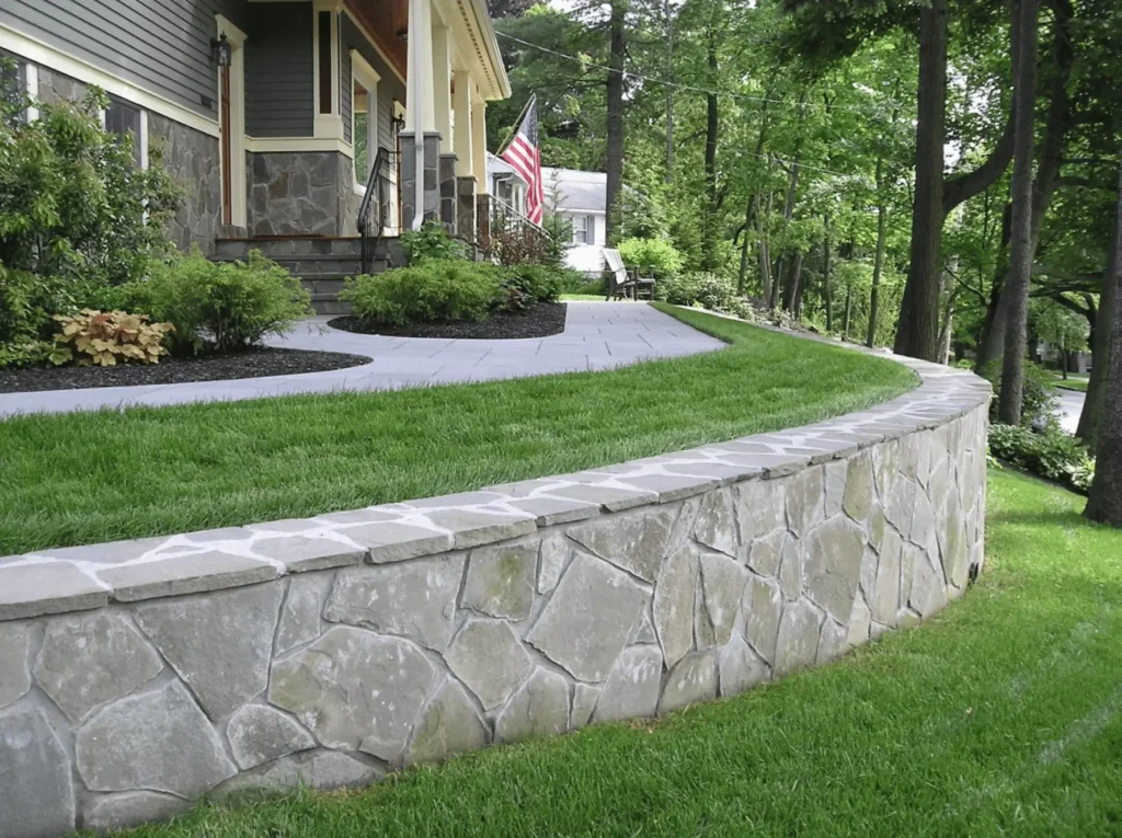 retaining wall construction services in New England - Leahy Landscaping