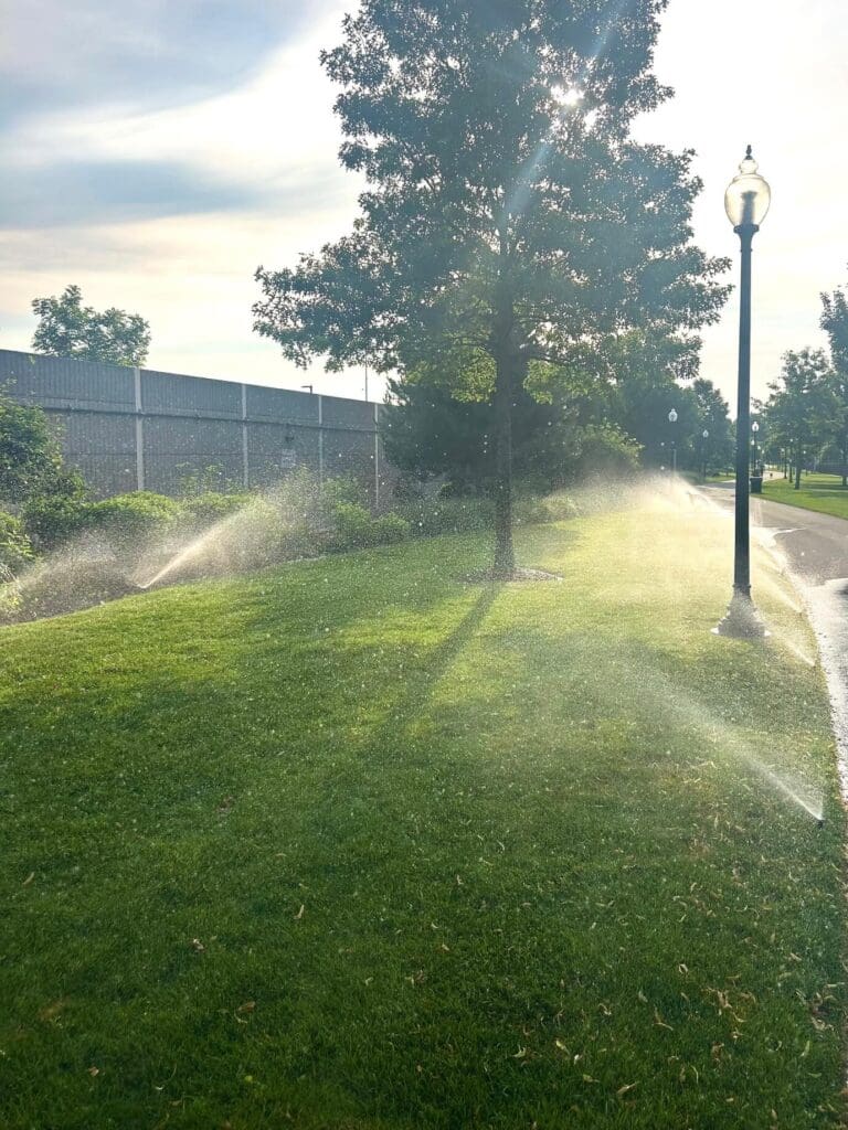 commercial irrigation at Thomas butler park by Leahy Landscaping